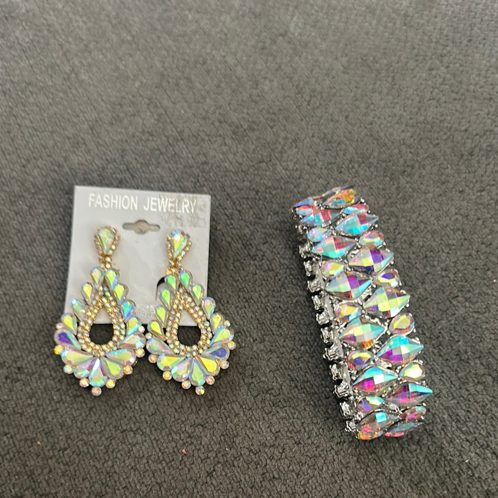 Iridescent Jewelry Set with Earrings and Bracelet
NWOT